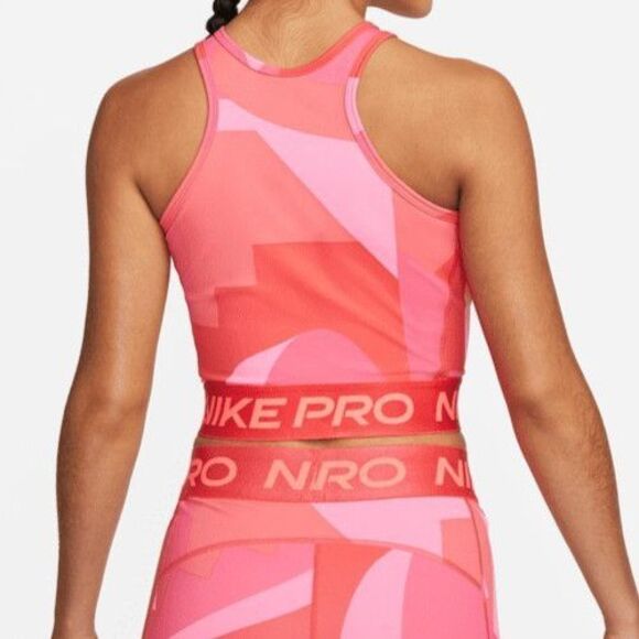 Nike FD0954-635 Women's Sz S Pink/Red Dri-Fit Cropped Training Tank Top - Picture 7 of 7